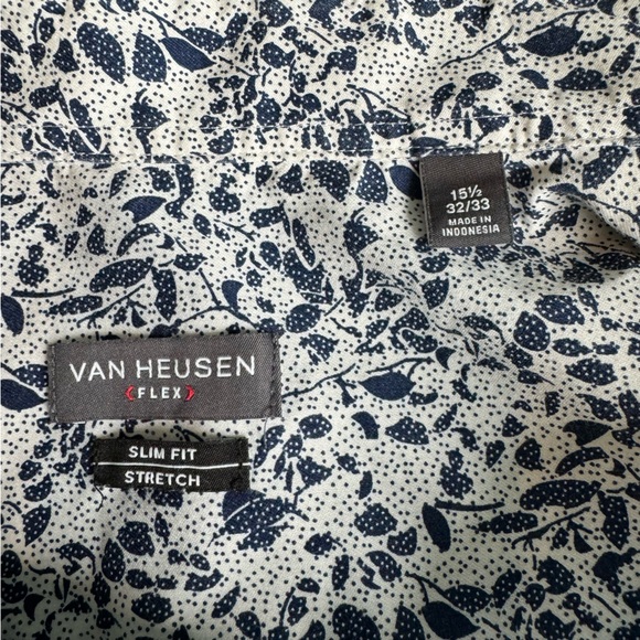 ❤️3/$30 Van Heusen Flex Slim Fit Stretch Button Up Shirt - Picture 8 of 8